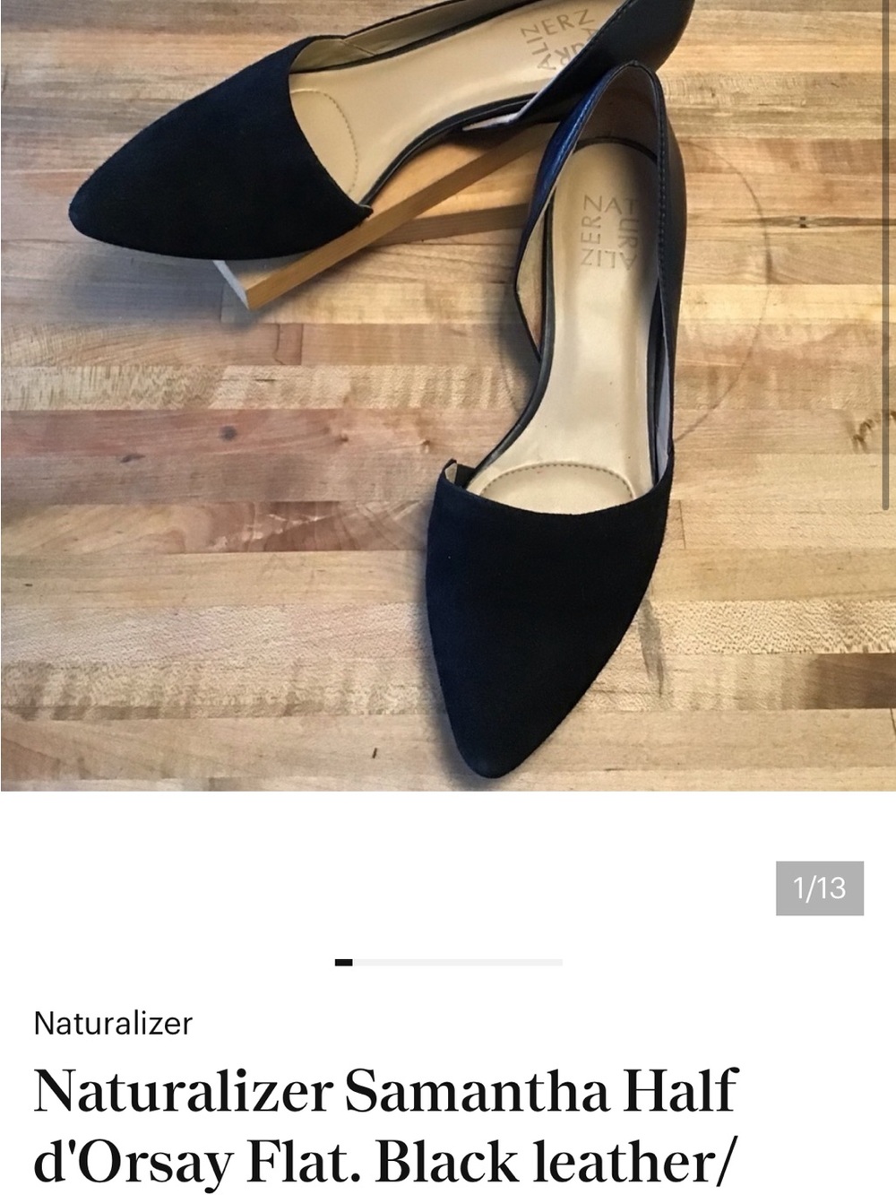Naturalizer Black Pointed D'Orsay Flat